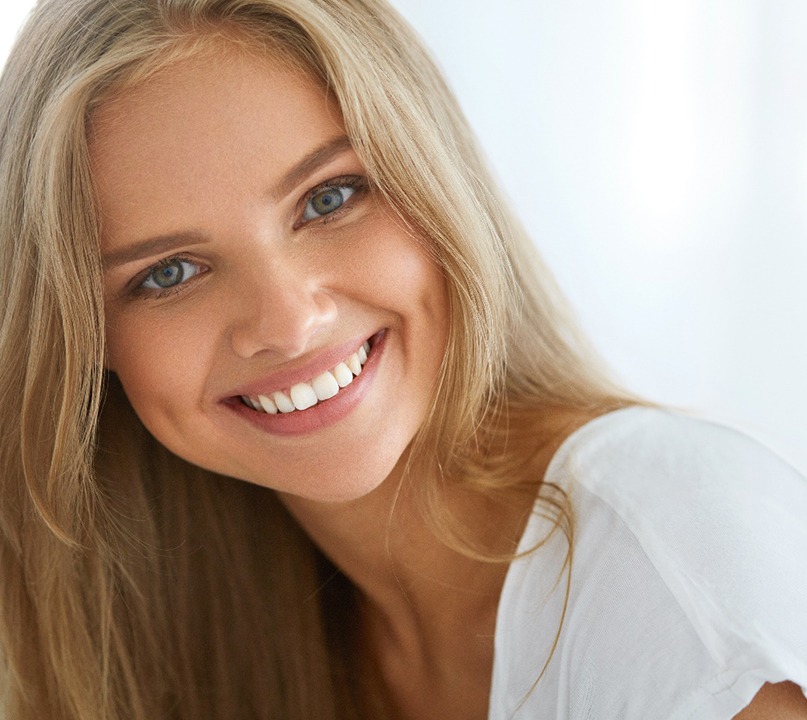 A beautiful, happy woman with white teeth