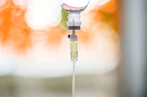 closeup of IV drip