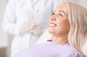 woman smiling after IV sedation 